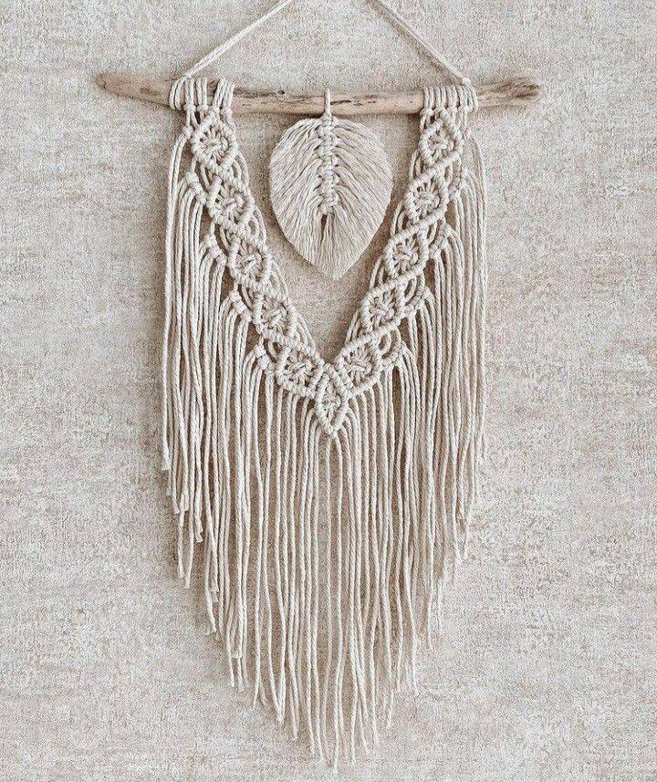 دیوارکوب مکرومه طرح برگ مینیمال رنگبندی و سایز قابل تغییر گد سفارش۲۱