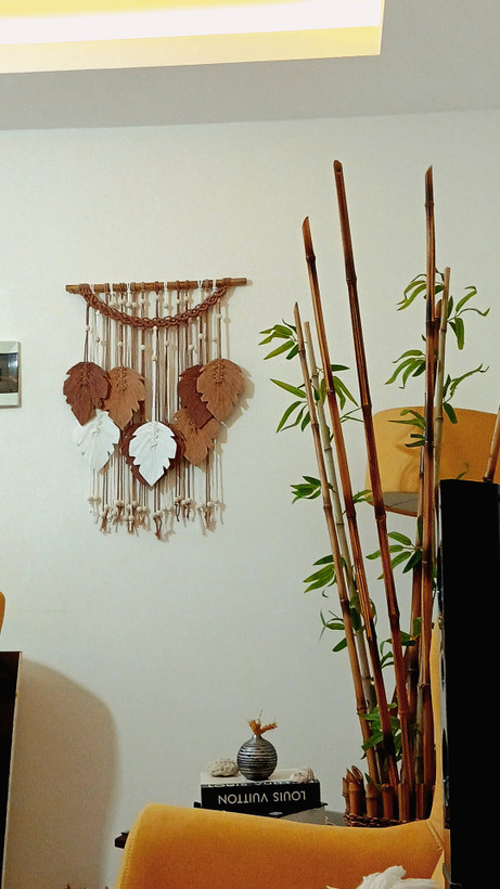 دیوارکوب مکرومه طرح نه عددی الماسی رنگبندی دلخواه کدسفارش۴۰۹۲