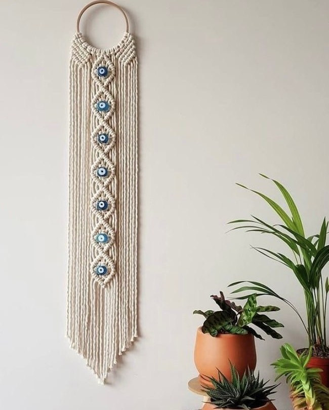 دیوارکوب مکرومه مینی مدل چشمنظر رنگبندی دلخواه کدسفارش کالا۰۴۳۵